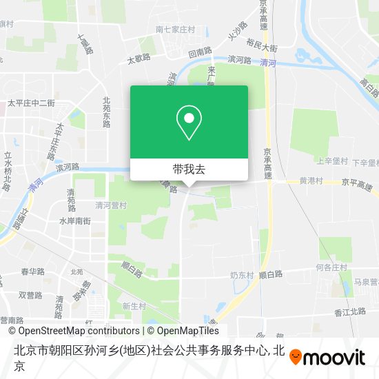 北京市朝阳区孙河乡(地区)社会公共事务服务中心地图