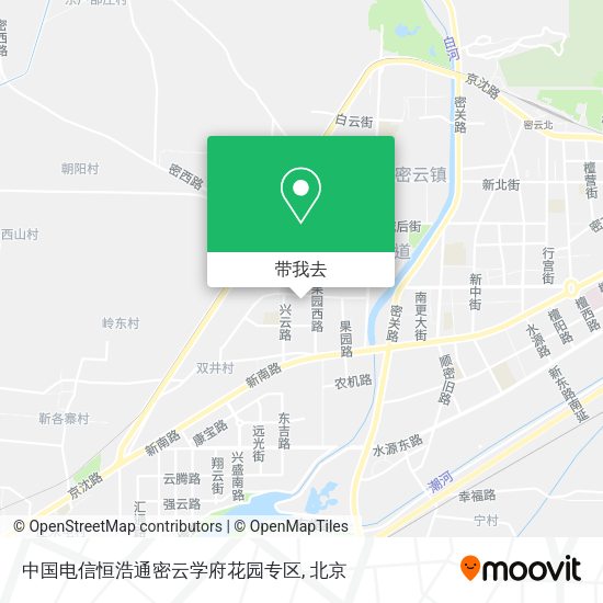 中国电信恒浩通密云学府花园专区地图