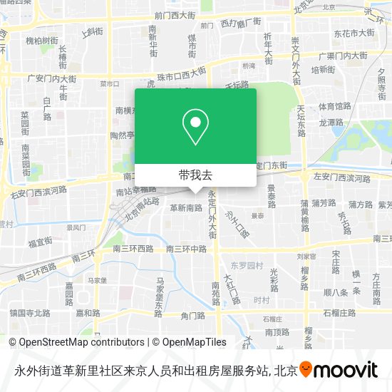 永外街道革新里社区来京人员和出租房屋服务站地图