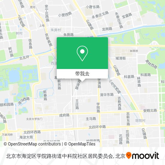 北京市海淀区学院路街道中科院社区居民委员会地图