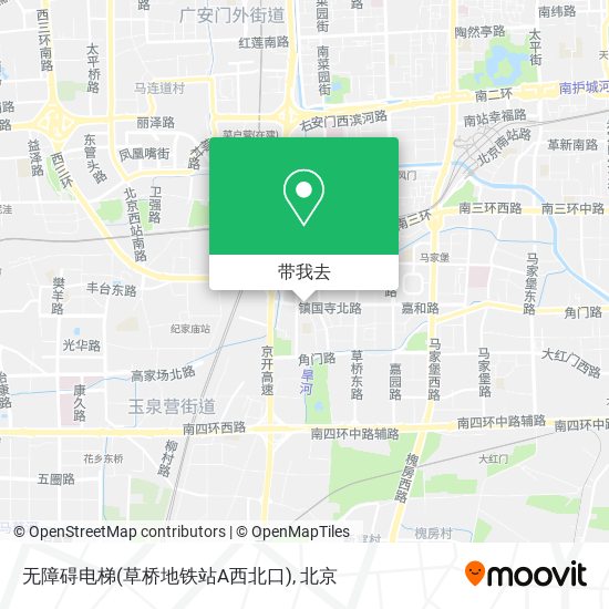 无障碍电梯(草桥地铁站A西北口)地图