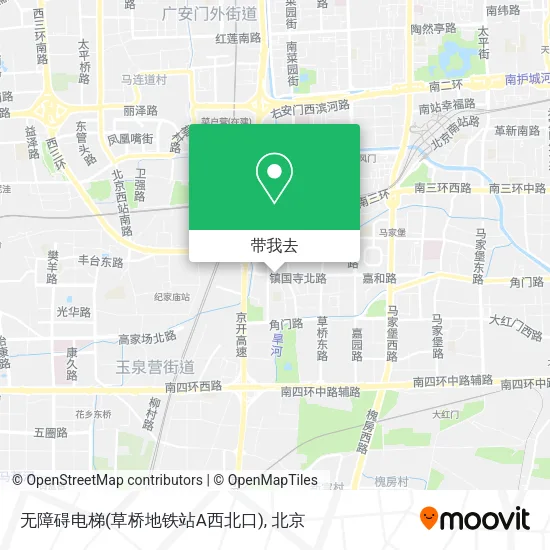 无障碍电梯(草桥地铁站A西北口)地图