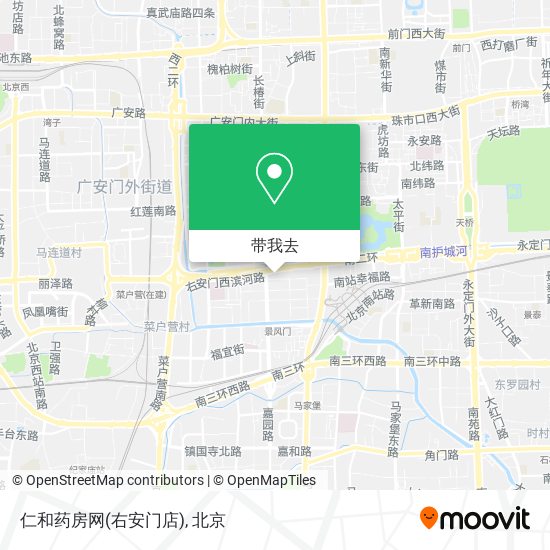 仁和药房网(右安门店)地图