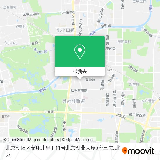北京朝阳区安翔北里甲11号北京创业大厦b座三层地图