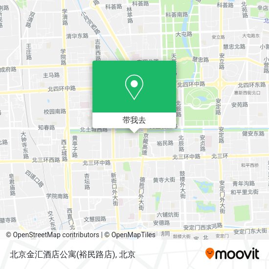 北京金汇酒店公寓(裕民路店)地图
