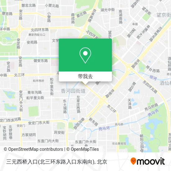 三元西桥入口(北三环东路入口东南向)地图
