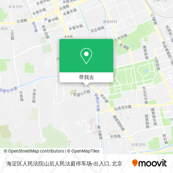 海淀区人民法院山后人民法庭停车场-出入口地图