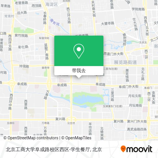 北京工商大学阜成路校区西区-学生餐厅地图