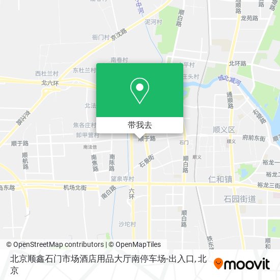 北京顺鑫石门市场酒店用品大厅南停车场-出入口地图