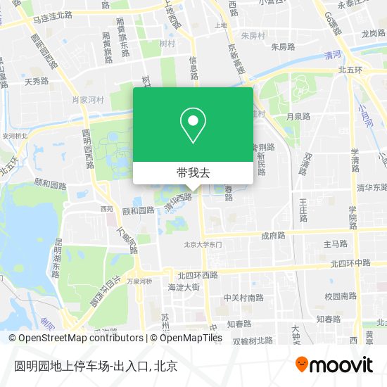 圆明园地上停车场-出入口地图