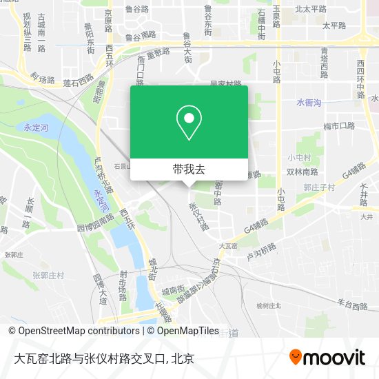 大瓦窑北路与张仪村路交叉口地图