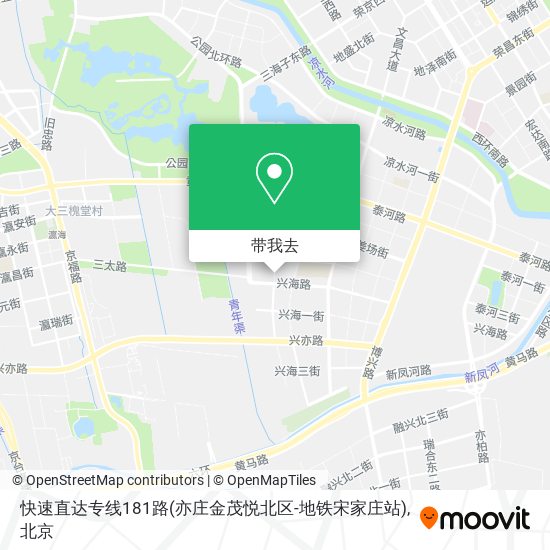 快速直达专线181路(亦庄金茂悦北区-地铁宋家庄站)地图