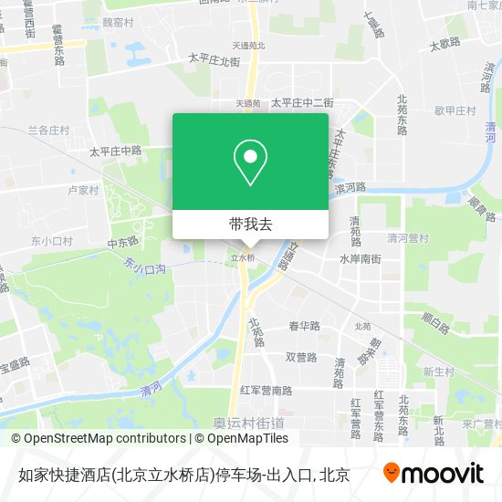 如家快捷酒店(北京立水桥店)停车场-出入口地图