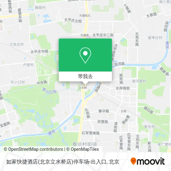 如家快捷酒店(北京立水桥店)停车场-出入口地图