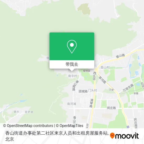 香山街道办事处第二社区来京人员和出租房屋服务站地图