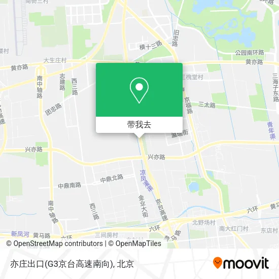 亦庄出口(G3京台高速南向)地图
