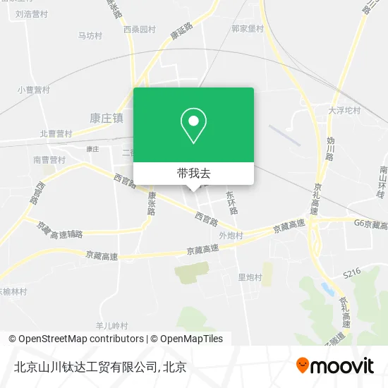 北京山川钛达工贸有限公司地图