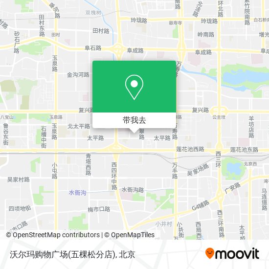 沃尔玛购物广场(五棵松分店)地图