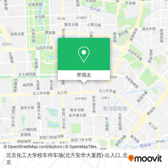 北京化工大学校车停车场(北方安华大厦西)-出入口地图