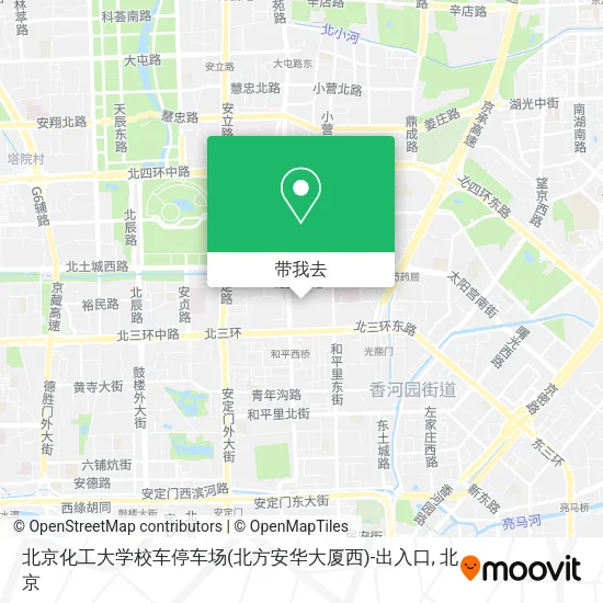 北京化工大学校车停车场(北方安华大厦西)-出入口地图