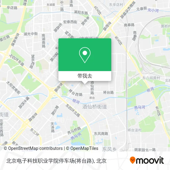 北京电子科技职业学院停车场(将台路)地图