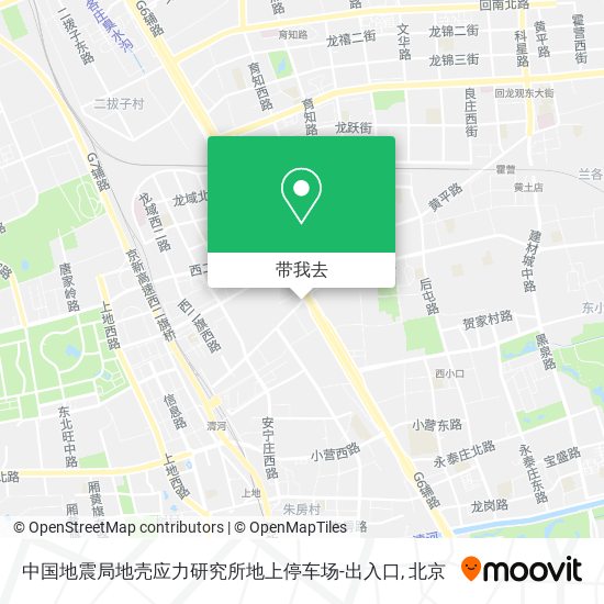 中国地震局地壳应力研究所地上停车场-出入口地图