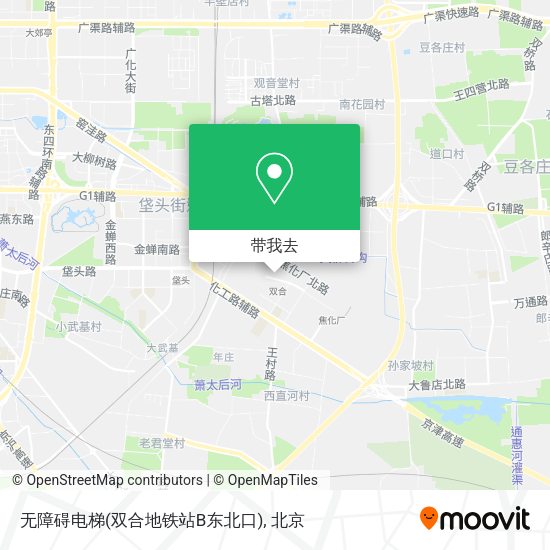 无障碍电梯(双合地铁站B东北口)地图