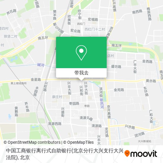 中国工商银行离行式自助银行(北京分行大兴支行大兴法院)地图
