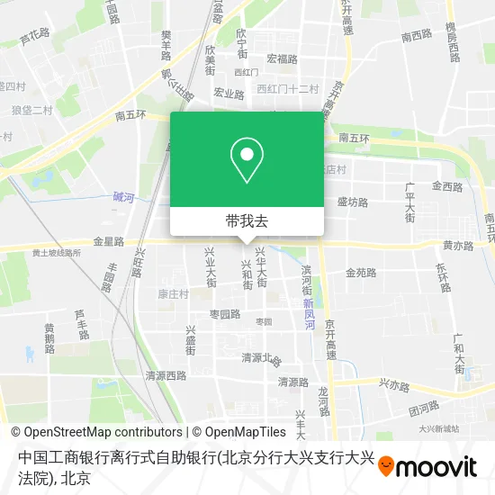 中国工商银行离行式自助银行(北京分行大兴支行大兴法院)地图