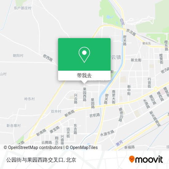 公园街与果园西路交叉口地图
