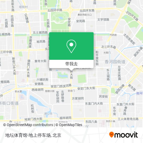 地坛体育馆-地上停车场地图