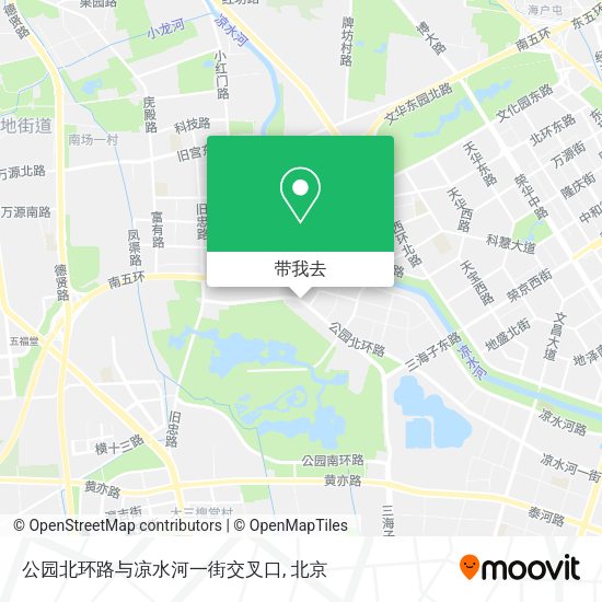 公园北环路与凉水河一街交叉口地图