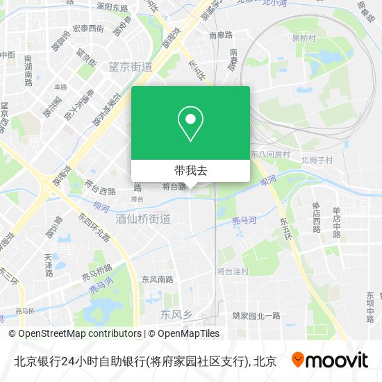 北京银行24小时自助银行(将府家园社区支行)地图