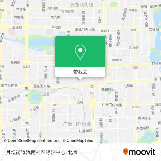 月坛街道汽南社区综治中心地图