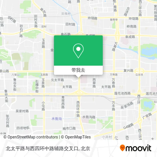北太平路与西四环中路辅路交叉口地图