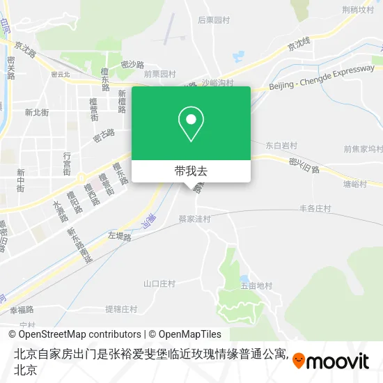 北京自家房出门是张裕爱斐堡临近玫瑰情缘普通公寓地图