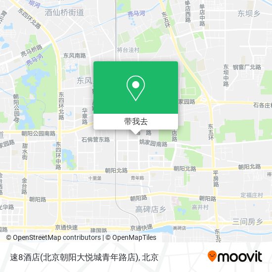 速8酒店(北京朝阳大悦城青年路店)地图