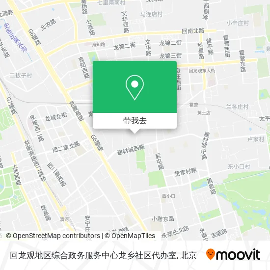 回龙观地区综合政务服务中心龙乡社区代办室地图