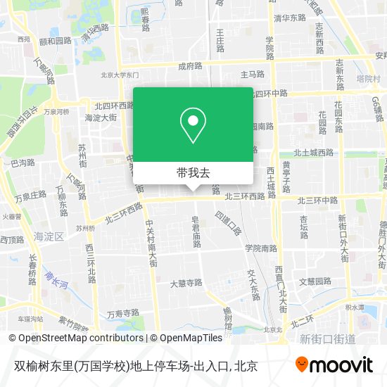 双榆树东里(万国学校)地上停车场-出入口地图
