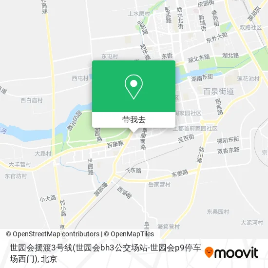 世园会摆渡3号线(世园会bh3公交场站-世园会p9停车场西门)地图