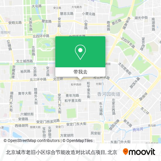 北京城市老旧小区综合节能改造对比试点项目地图