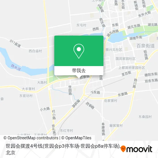 世园会摆渡4号线(世园会p3停车场-世园会p8a停车场)地图