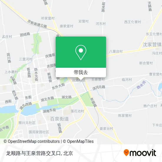 龙顺路与王泉营路交叉口地图