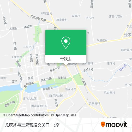 龙庆路与王泉营路交叉口地图