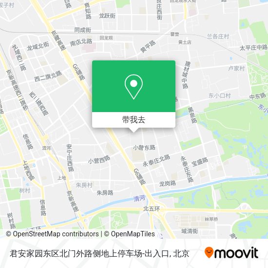 君安家园东区北门外路侧地上停车场-出入口地图