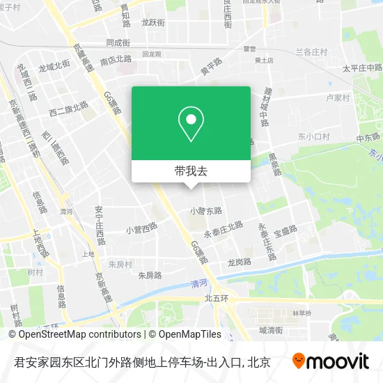 君安家园东区北门外路侧地上停车场-出入口地图