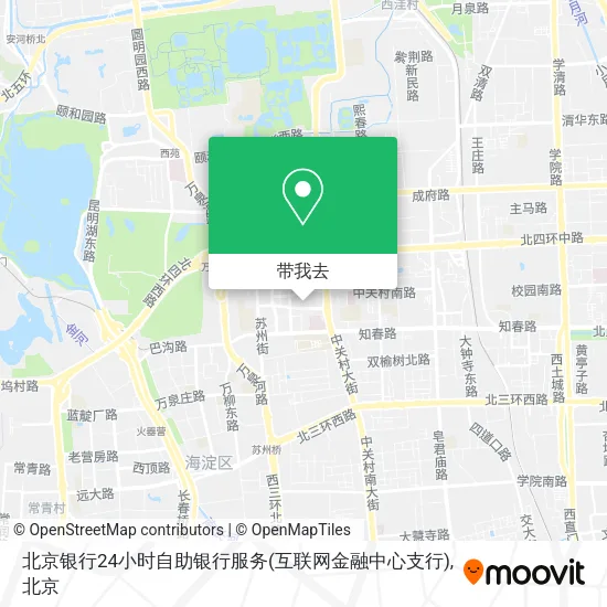 北京银行24小时自助银行服务(互联网金融中心支行)地图