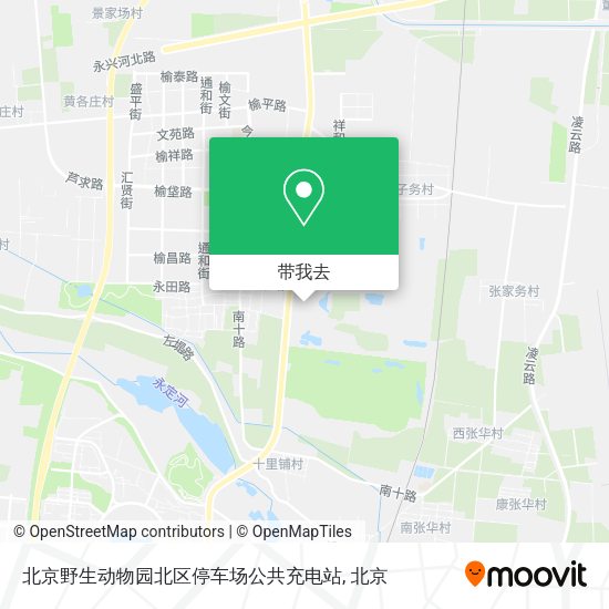 北京野生动物园北区停车场公共充电站地图