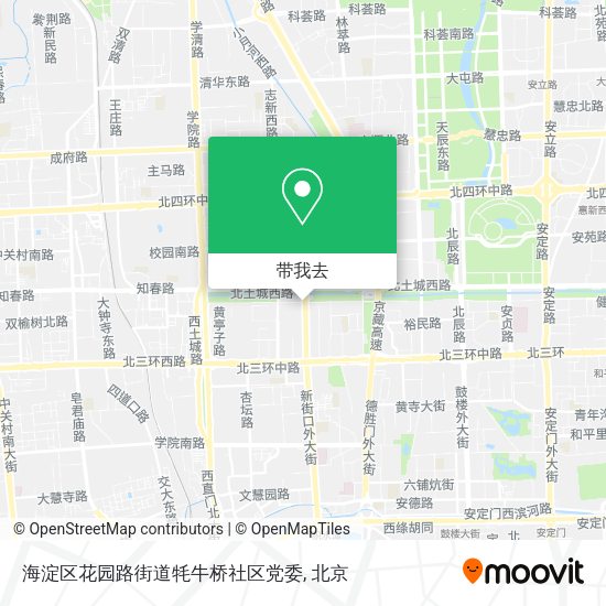 海淀区花园路街道牦牛桥社区党委地图