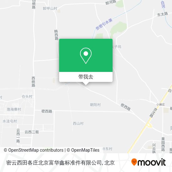 密云西田各庄北京富华鑫标准件有限公司地图